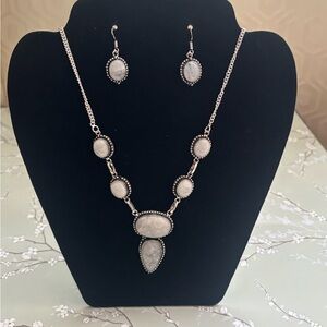 Rainbow Moonstone necklace and earrings